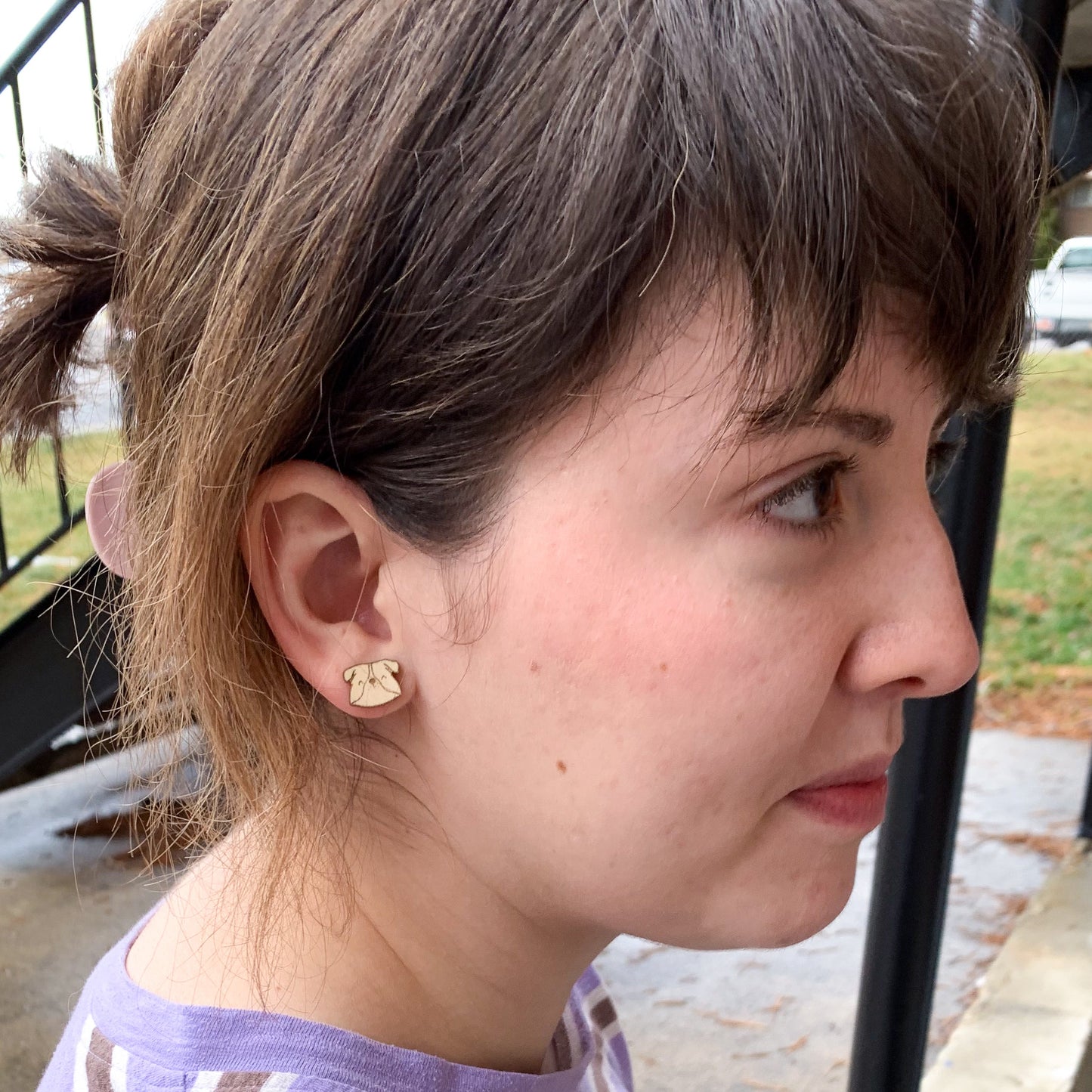 Jack Russel Terrier Dog Stud Earrings