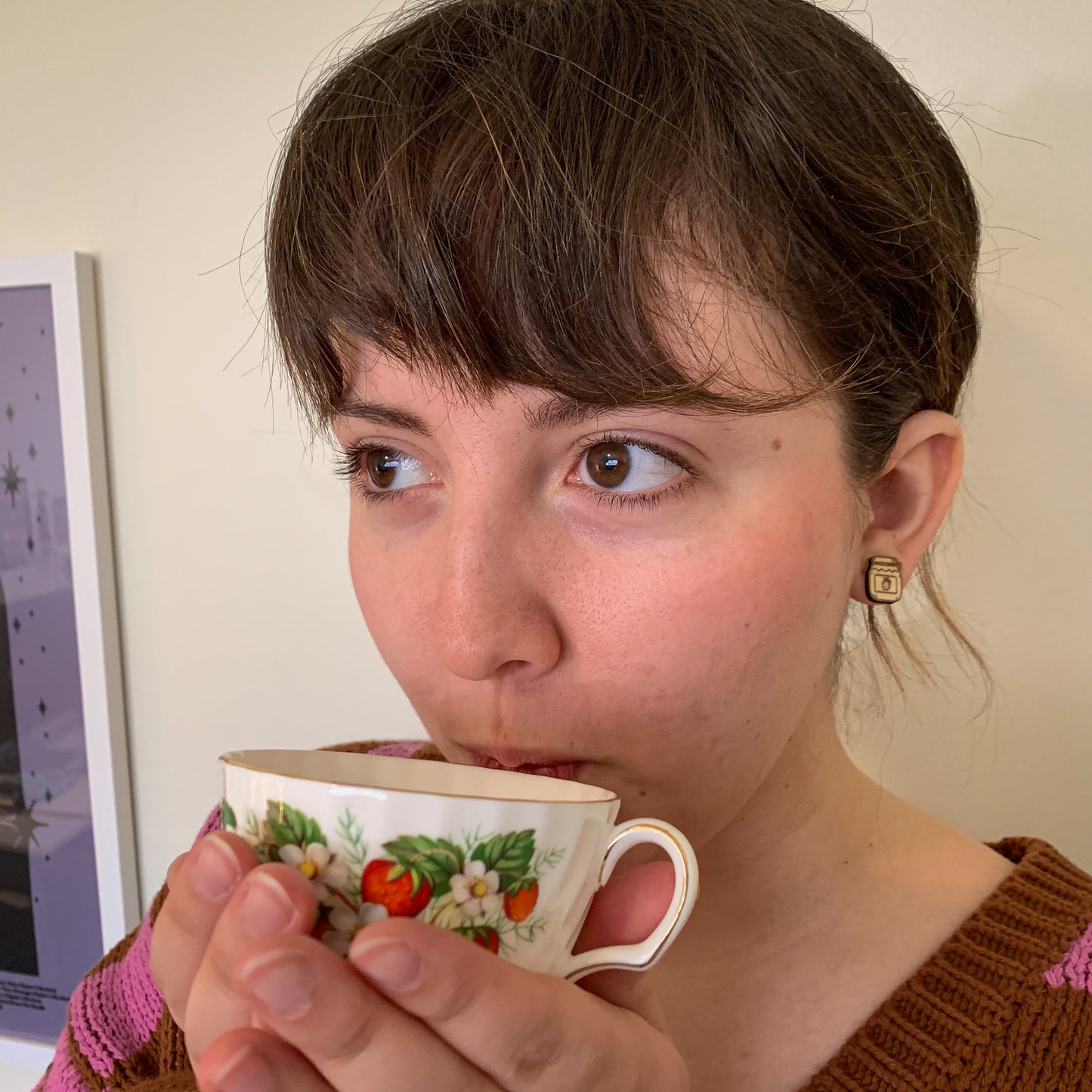 Strawberry Jam Jar Stud Earrings