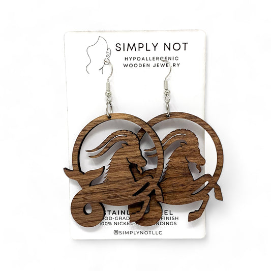 Capricorn Zodiac Sea Goat Hoop Earrings