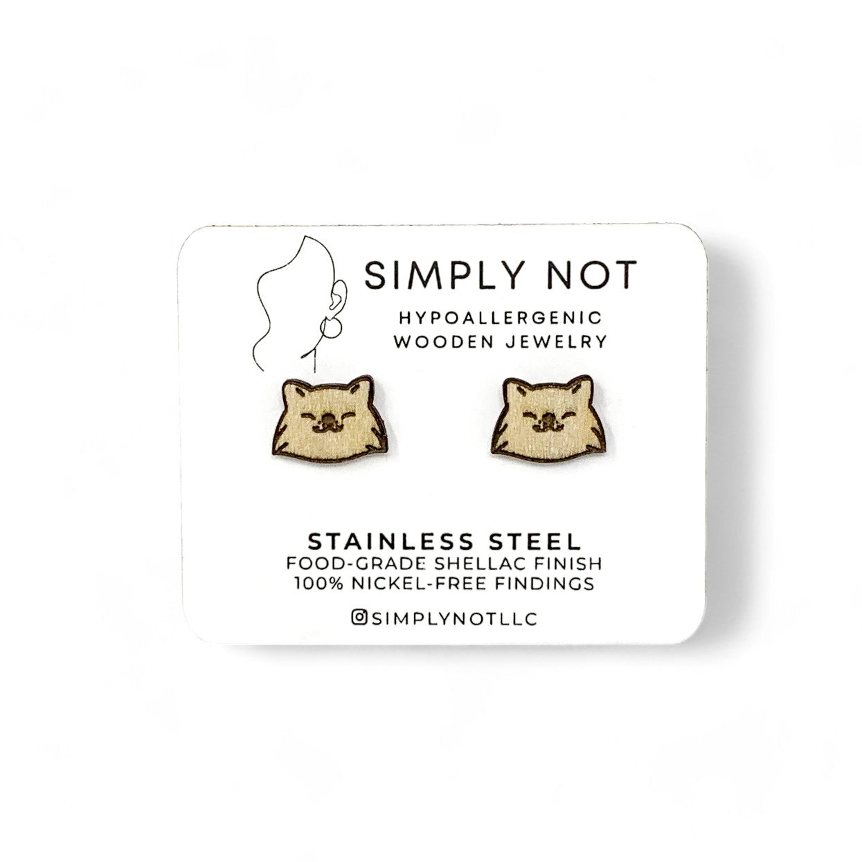 Pomeranian Dog Stud Earrings