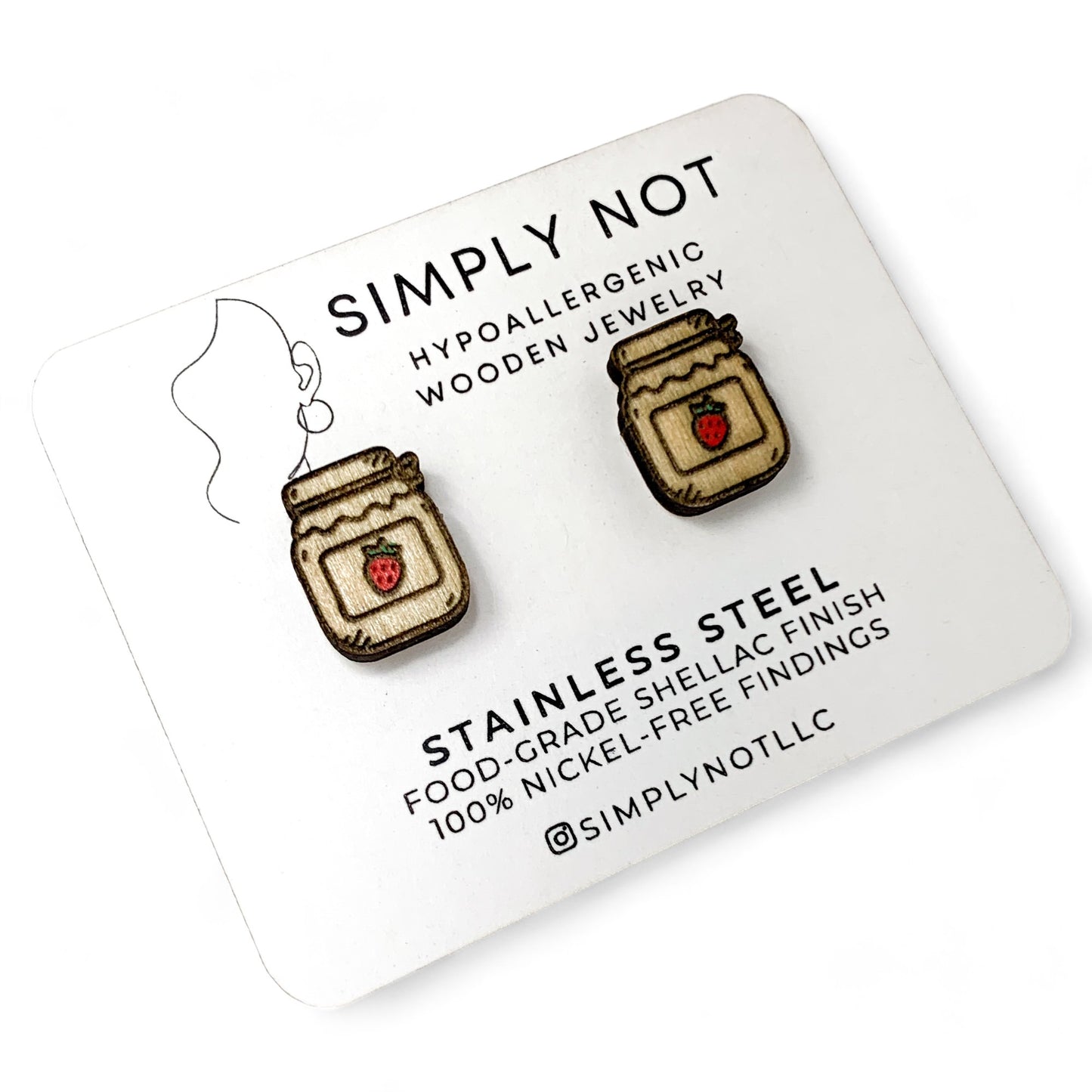 Strawberry Jam Jar Stud Earrings