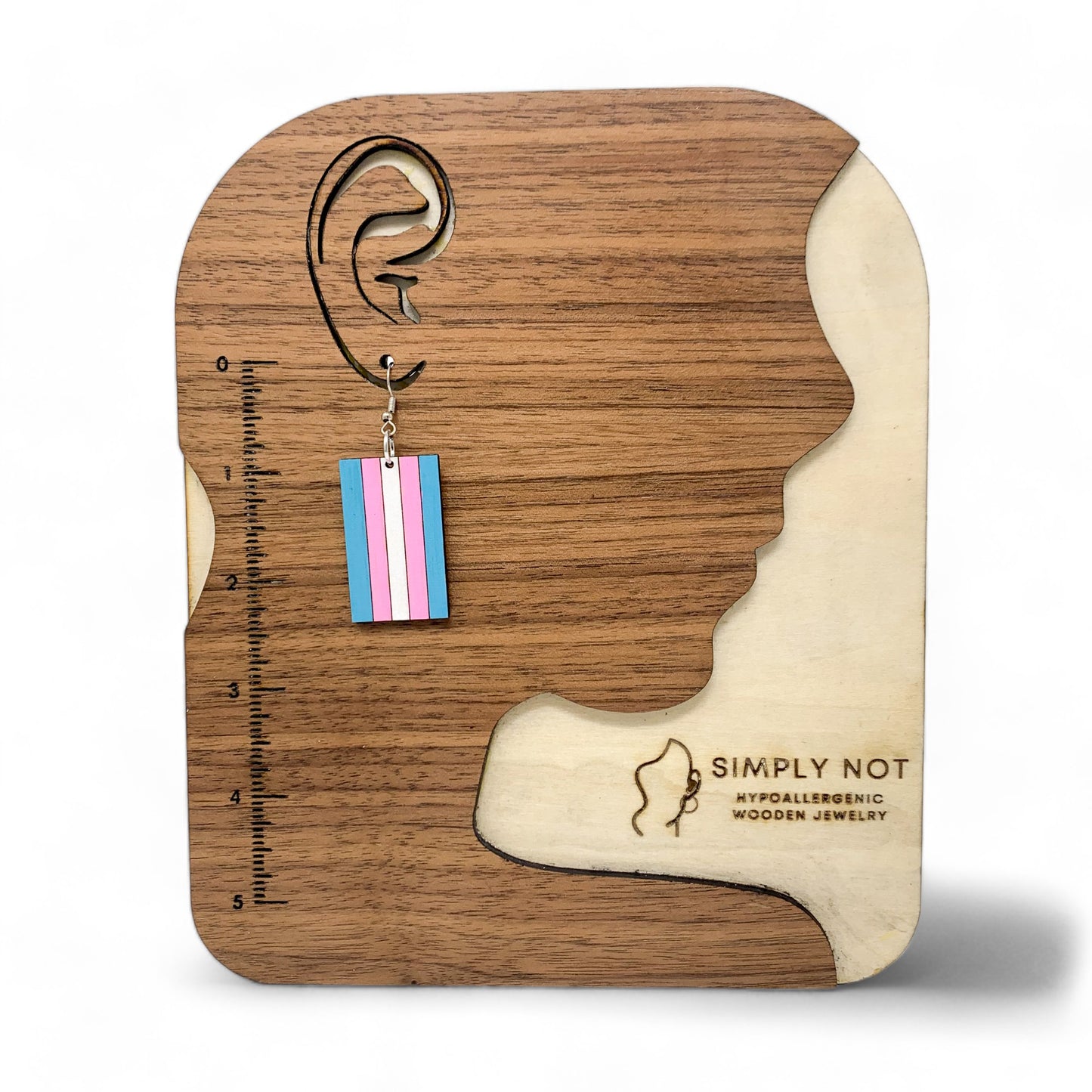 Large Trans Flag Dangle Earrings