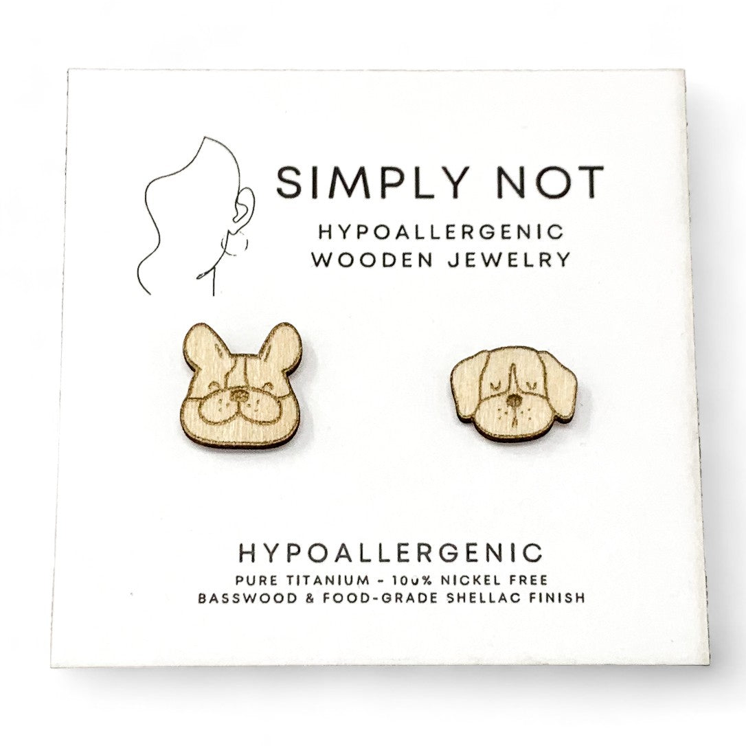 French Bull Dog Stud Earrings