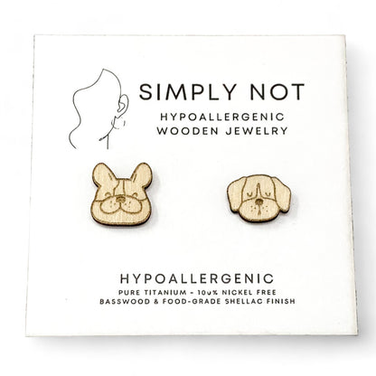 French Bull Dog Stud Earrings