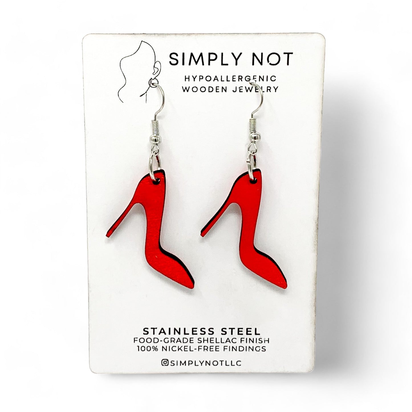 Cherry Red High Heels Dangle Earrings