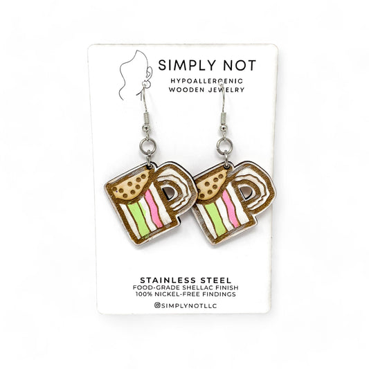Pastel Stripes Hot Cocoa Mug Earrings by 9-year-old AT