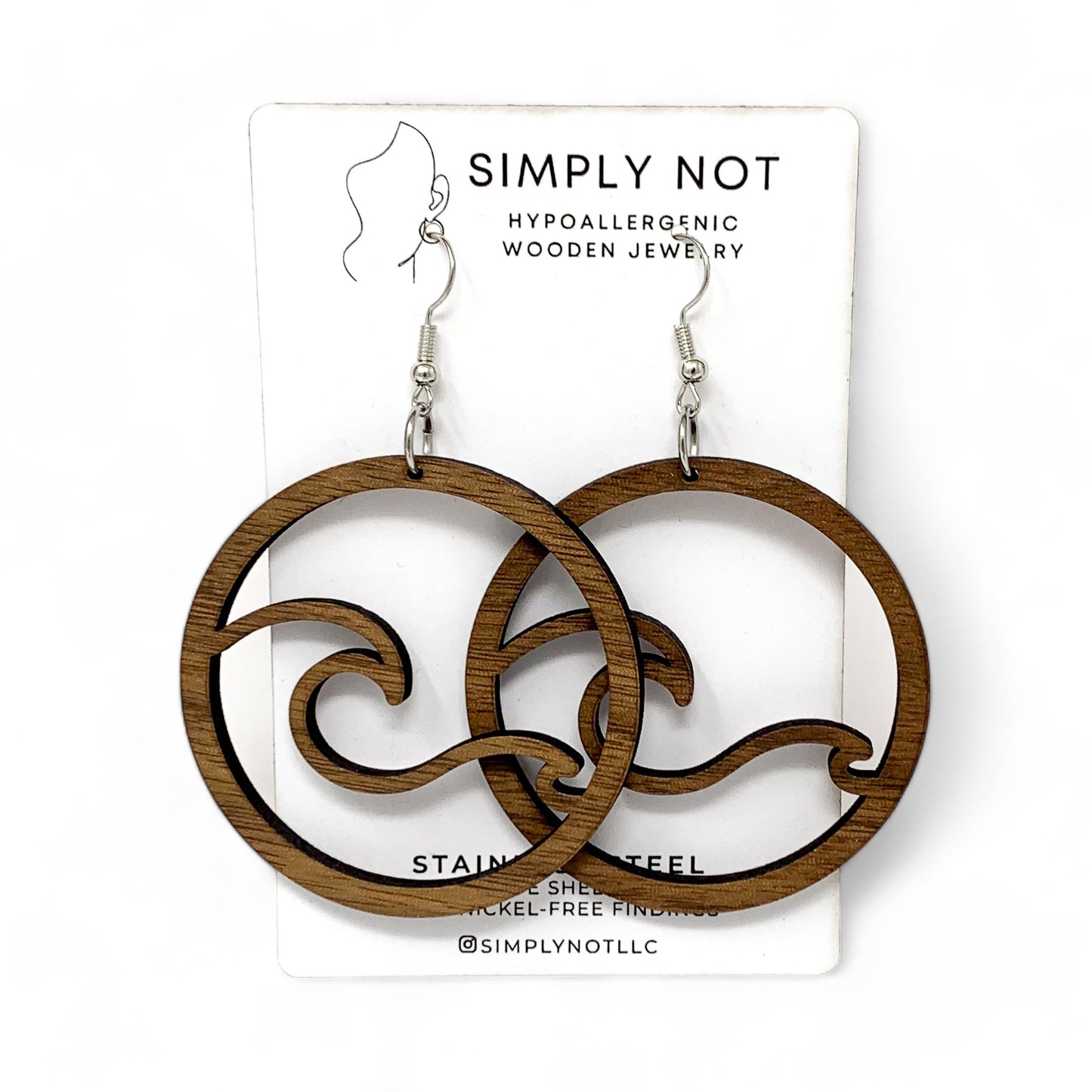 Aquarius Zodiac Water Bearer Waves Hoop Earrings