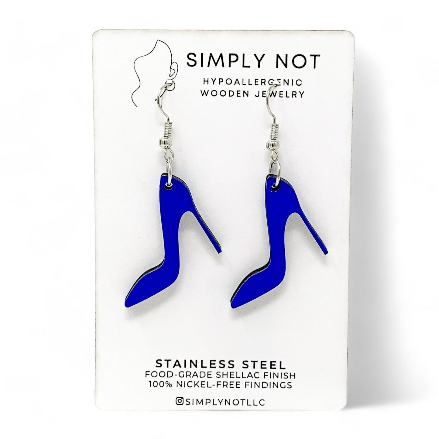 Bright Blue High Heels Dangle Earrings