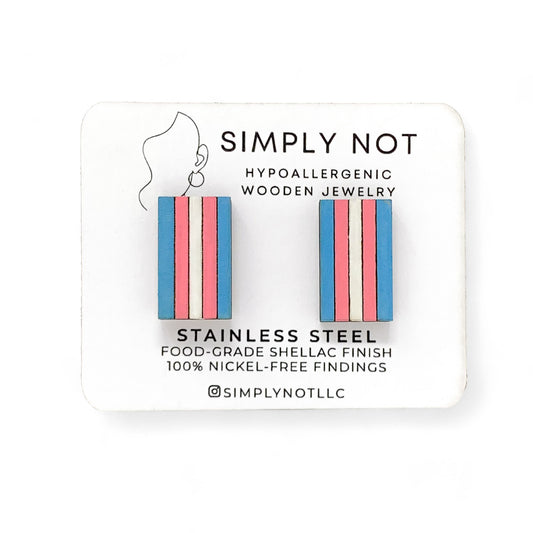 Trans Pride Flag Stud Earrings