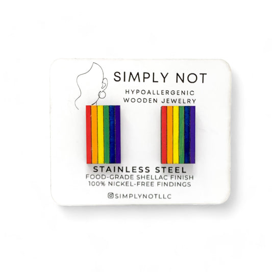 Rainbow Pride Flag Stud Earrings