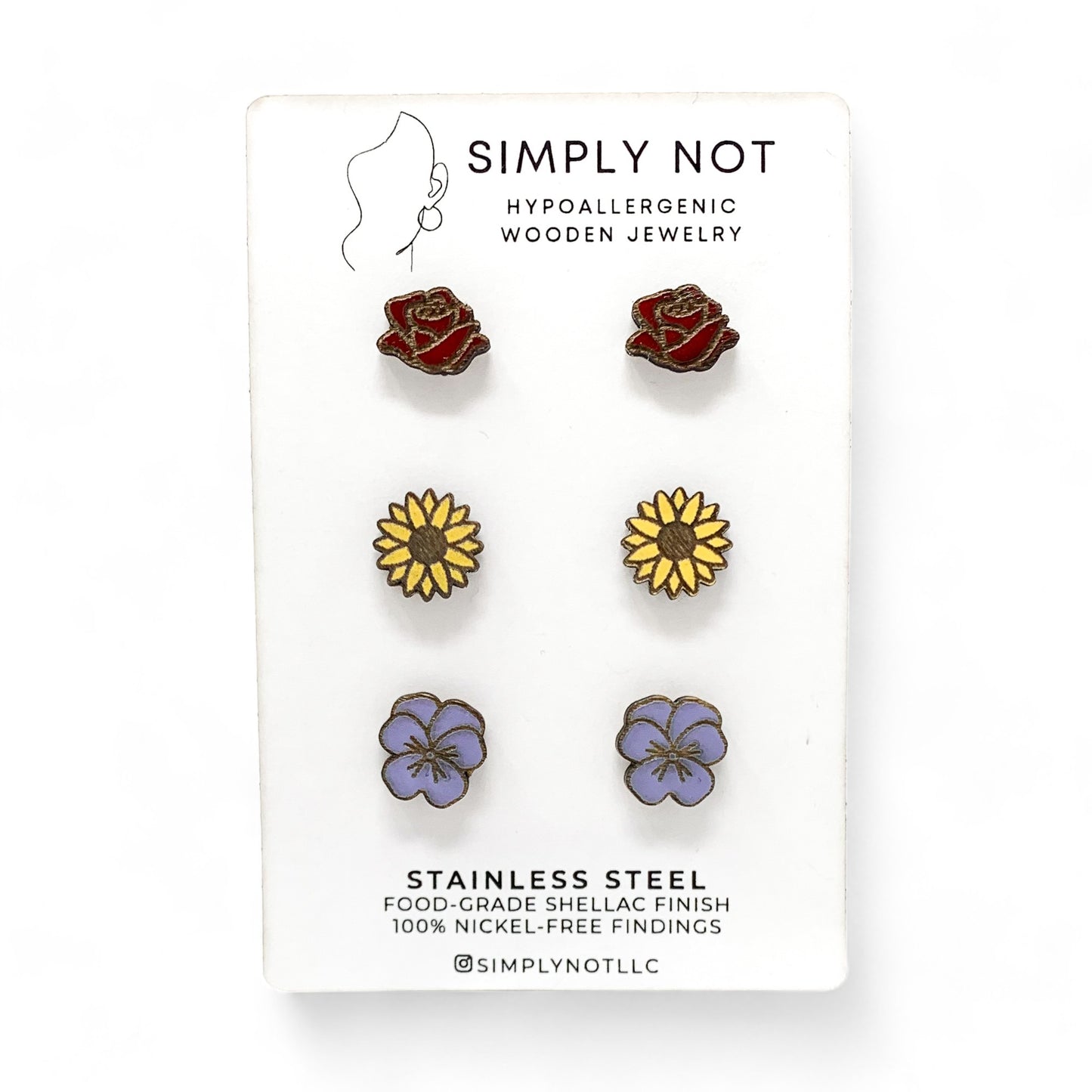 Colorful Flower Stud Earrings Set