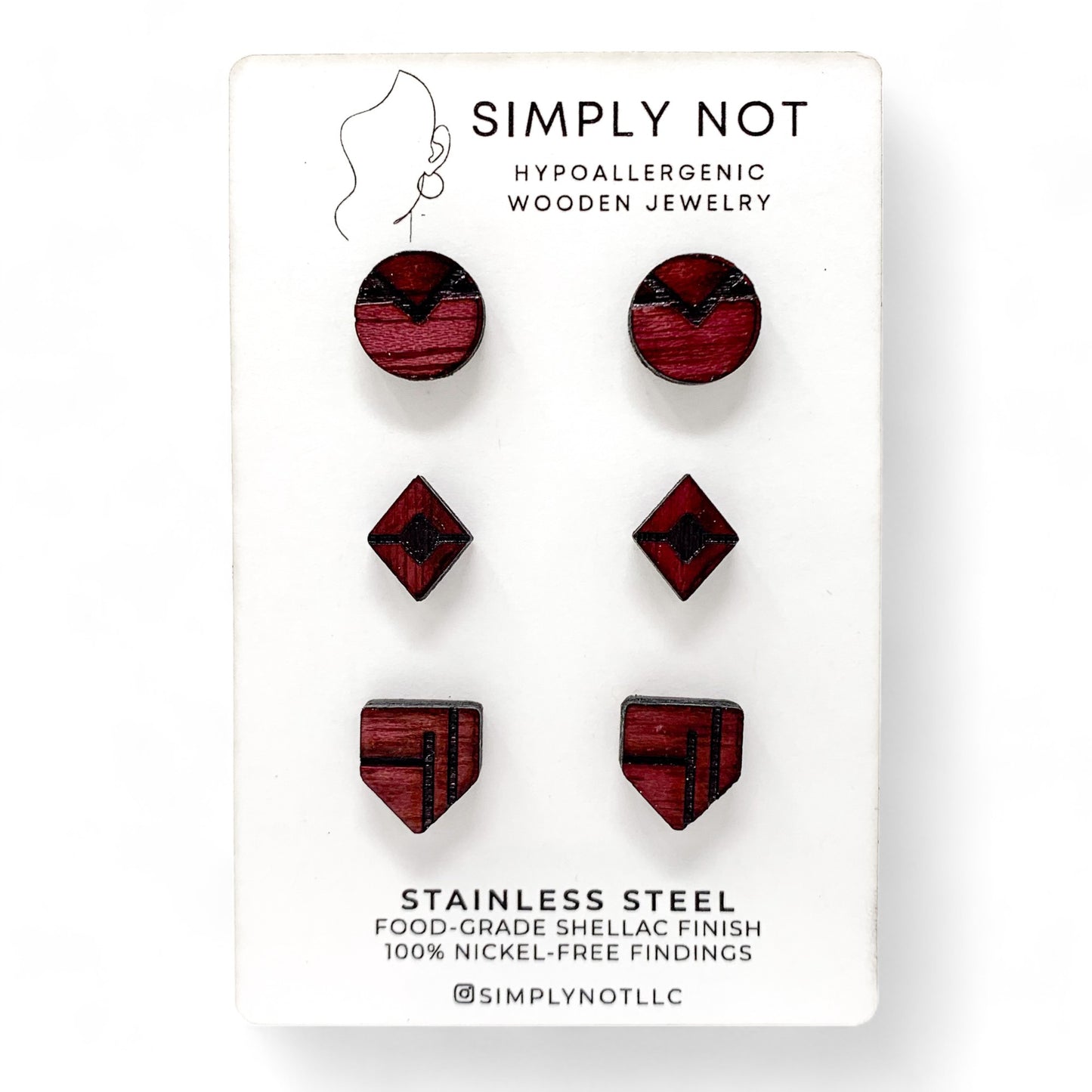 Geometric Shape Stud Earrings Set