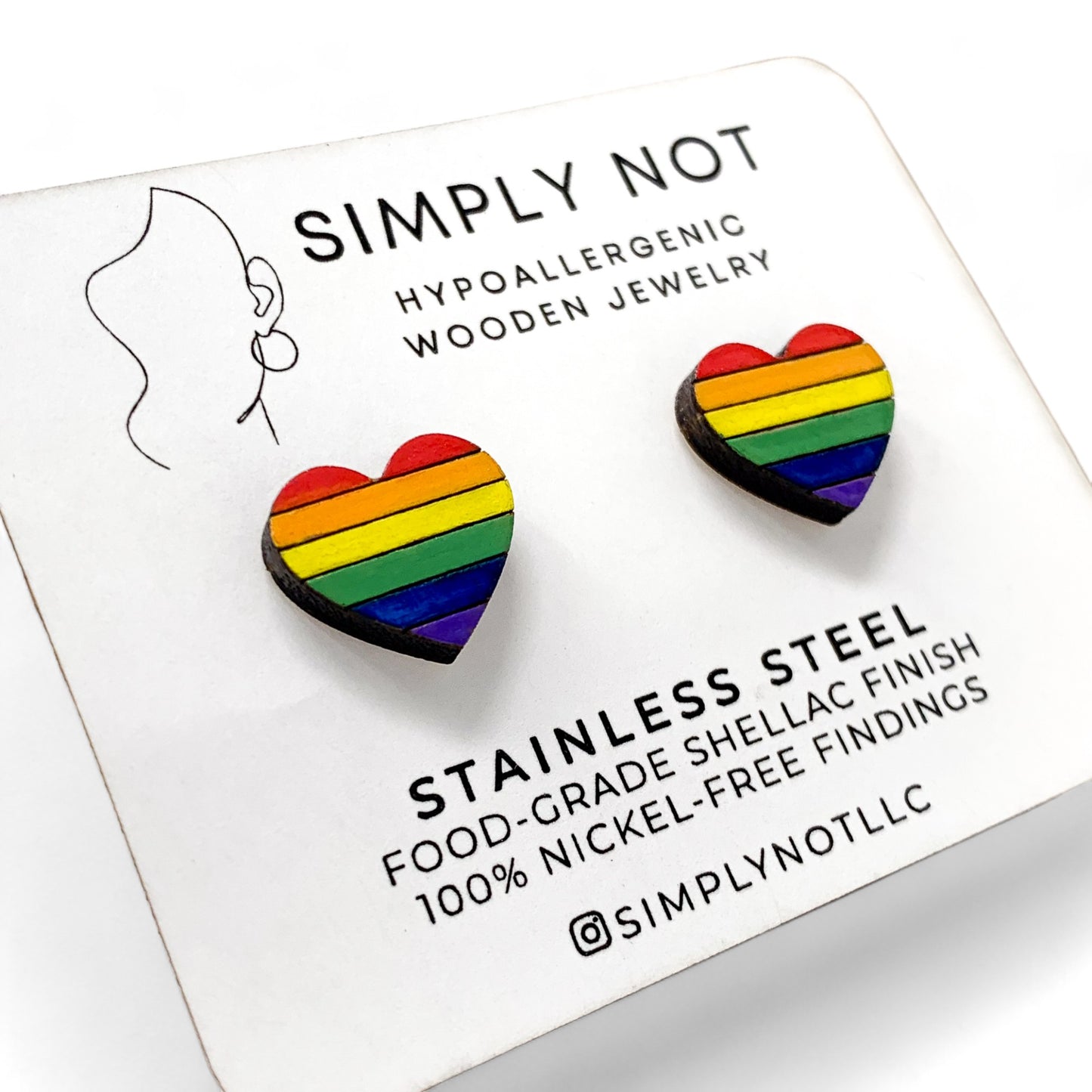 Rainbow Heart Stud Earrings