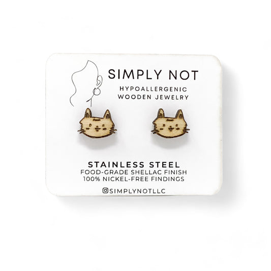 Scruffy Cat Stud Earrings