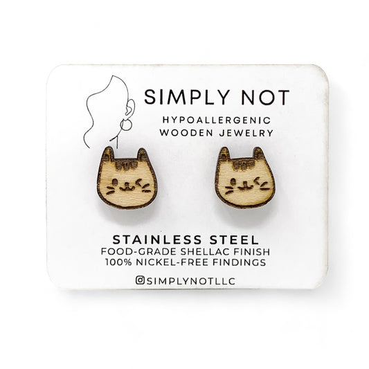 Winking Cat Stud Earrings