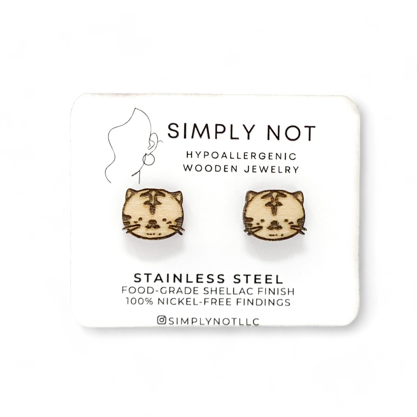 Tiger Cat Stud Earrings