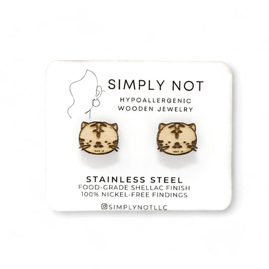 Tiger Cat Stud Earrings