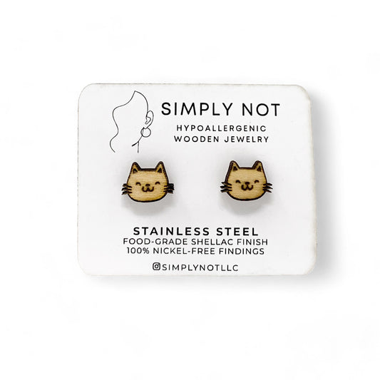 Happy Cat Stud Earrings