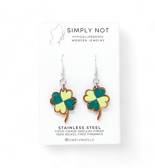 Four Leaf Clover Earrings by 9-year-old AT
